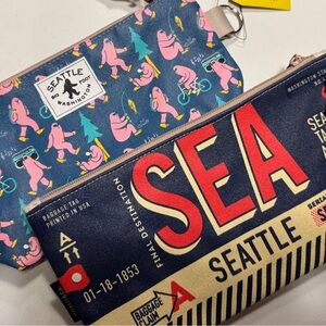 CHALO & Co. Seattle - two NEW medium travel pouches bags